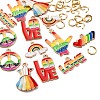 14Pcs 7 Styles Pride Rainbow Theme Alloy Enamel Pendants ENAM-FP0001-87-3
