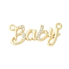Brass Micro Pave Clear Cubic Zirconia Links KK-D357-03E-G-1