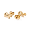 304 Stainless Steel Tortoise Stud Earrings for Women EJEW-E163-01G-2