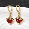 Heart Brass Brass Micro Pave Cubic Zirconia Hoop Earrings EJEW-P333-10B-G-1