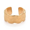 Ion Plating(IP) 304 Stainless Steel Textured Open Cuff Ring for Women LS-RJEW-C025-29G-2