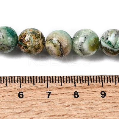 Natural Green Line Jasper  Beads Strands G-L639-A01-10mm-1