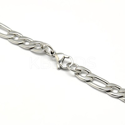 Tarnish Resistant Fashionable 304 Stainless Steel Figaro Chain Necklaces for Men LS-STAS-A028-N016P-1