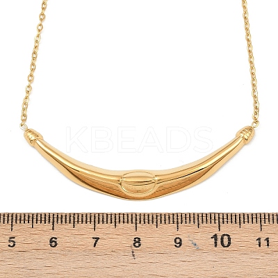 304 Stainless Steel Cattle Horn Pendant Necklaces NJEW-C101-02G-1