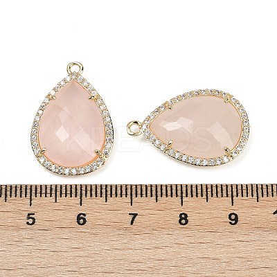 Natural Rose Quartz Faceted Pendants G-I382-05G-11-1