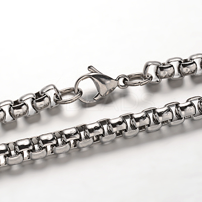 Non-Tarnish 304 Stainless Steel Box Chain Necklaces LS-NJEW-L347-09P-1