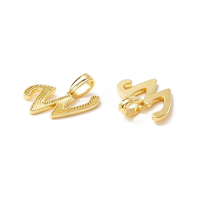 Rack Plating Eco-Friendly Brass Letter Pendants KK-K265-02G-W-1