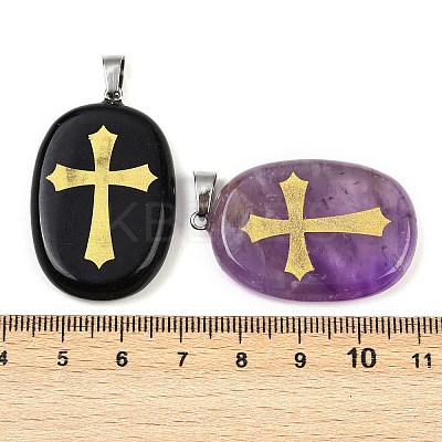 Natural Mixed Stone Pendants G-S392-01B-1