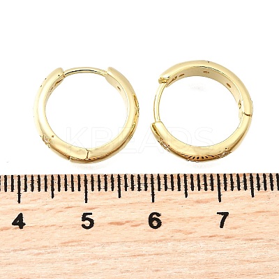 Brass Micro Pave Clear Cubic Zirconia Hoop Earrings EJEW-Z121-01G-1