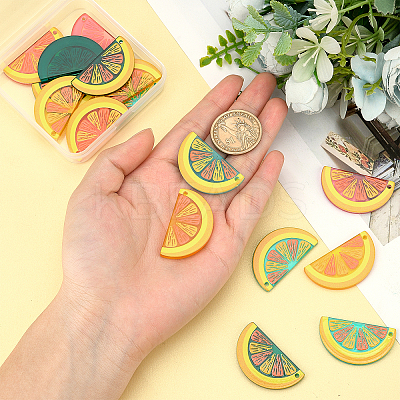 3D Printed Orange Charm Dangle Earring Making Kit for Girl Women DIY-OC0007-70-1