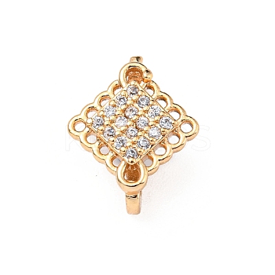 Rhombus Brass Pave Clear Cubic Zirconia Mutil-Strand Links ZIRC-R021-01E-G-1