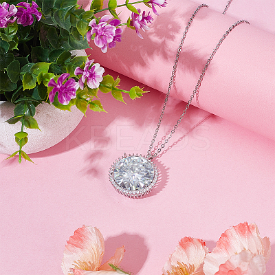 1Pc Flat Round 925 Sterling Silver Crystal Rhinestone Pendant Cabochon Open Back Settings STER-BC0003-24-1