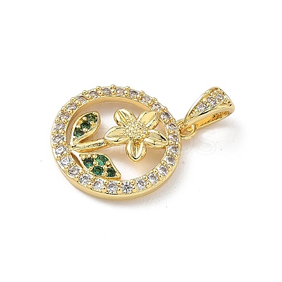 Brass Micro Pave Cubic Zirconia Pendants KK-S337-06G-B-1