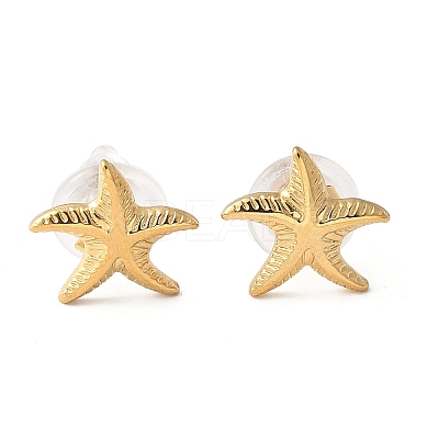 304 Stainless Steel Stud Earrings for Women LS-EJEW-Z092-01G-02-1