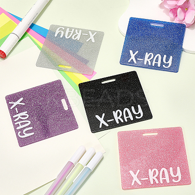5Pcs 5 Colors Acrylic Big Pendants MACR-CN0001-01C-1