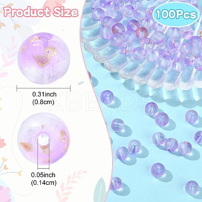 100Pcs Frosted Baking Paint Glass Beads DGLA-YW0001-36F-1