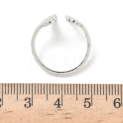 304 Stainless Steel Wing Open Cuff Rings for Women LS-RJEW-A086-05P-1