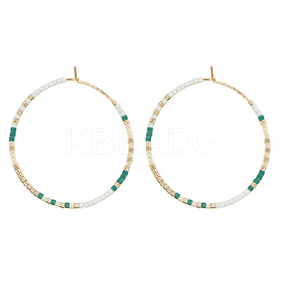 Handmade Glass Seed Beads Hoop Earrings LS-HQ0649-3-1