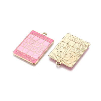 Rack Plating Alloy Enamel Pendants LS-ENAM-N056-430A-1