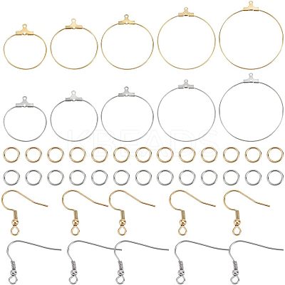 DIY Wire Wrap Ring Dangle Earring Making Kit DIY-UN0003-65-1