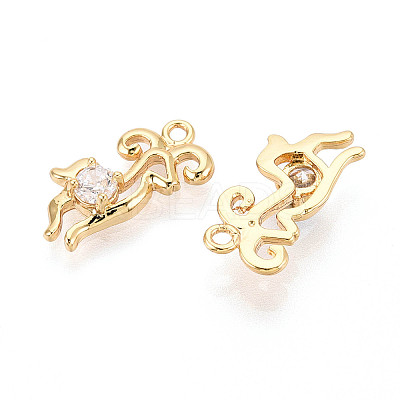 Brass Pave Clear Cubic Zirconia Pendants KK-T077-58G-1