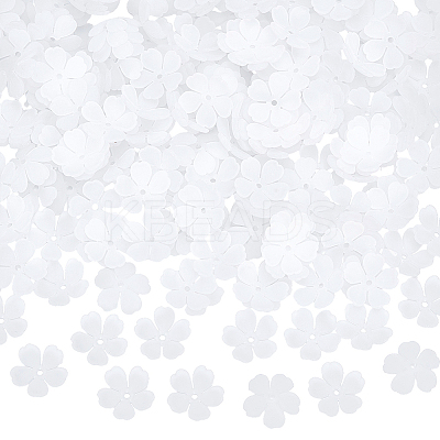 200Pcs 5-Petal Transparent Acrylic Bead Caps SACR-SP0001-45-1