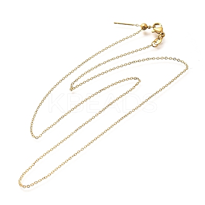 Stainless Steel Cable Chain Adjustable Slider Necklaces for Men Women NJEW-G160-01G-1