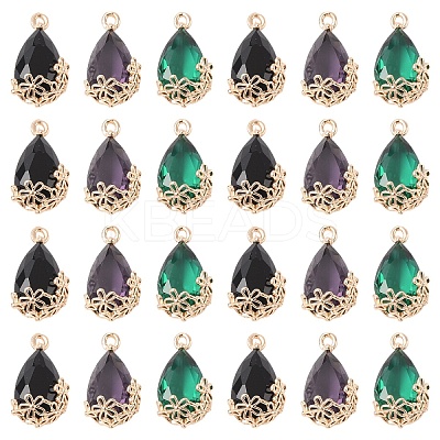 18Pcs 3 Colors Transparent Glass Pendants GLAA-YW0004-52A-1