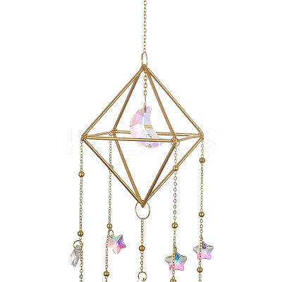 Geometric Metal Suncatchers Wall Hanging Decoration LS-HJEW-G018-01A-G-1