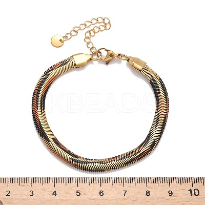304 Stainless Steel Snake Chain Bracelets for Women BJEW-C103-02G-1