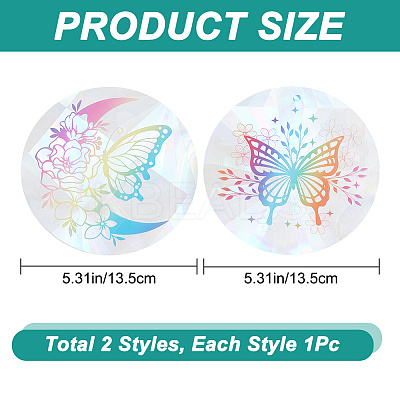 2Pcs 2 Styles PET Rainbow Window Clings Stickers DIY-GF0007-66-1