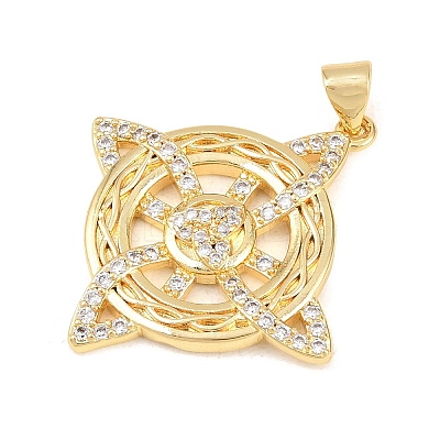 Brass Micro Pave Cubic Zirconia Pendants KK-Z145-05G-03-1