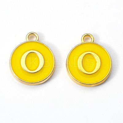 Golden Plated Alloy Enamel Charms ENAM-S118-09O-1