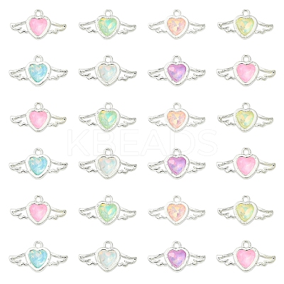 14Pcs 7 Colors Rack Plating Alloy Rhinestones Pendants FIND-FS0003-19-1