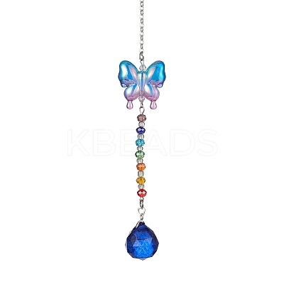 Glass Teardrop Pendant Decorations HJEW-JM01581-04-1