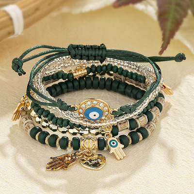 Acrylic Beaded Multi-strand Bracelets WG19AC5-09-1