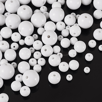 100Pcs 5 Styles Opaque Acrylic Beads MACR-TADJ0001-12H-1