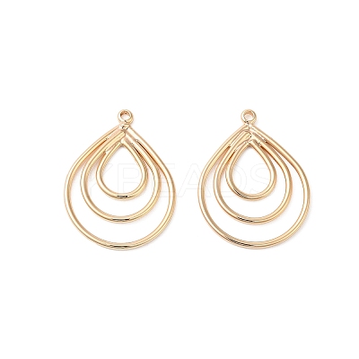 Brass Open Back Bezel Pendants KK-O144-19G-1