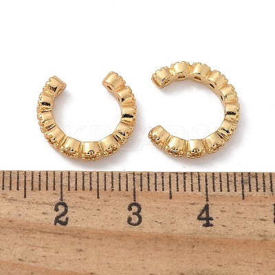 Golden Plated Brass Micro Pave Cubic Zirconia Cuff Earrings EJEW-L244-22B-1
