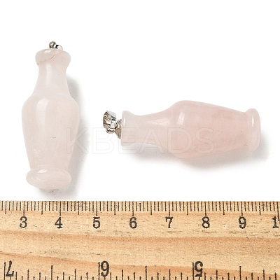 Natural Rose Quartz 3D Pendants G-K385-10P-02-1