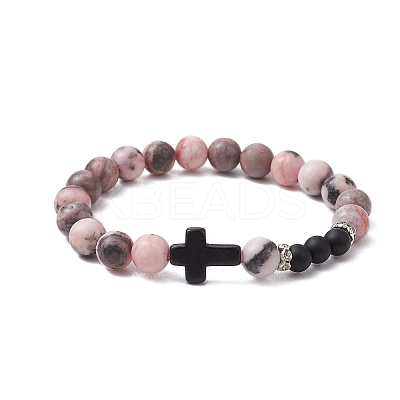 2Pcs Natural & Synthetic Gemstone Beads Stretch Bracelets BJEW-JB11318-1