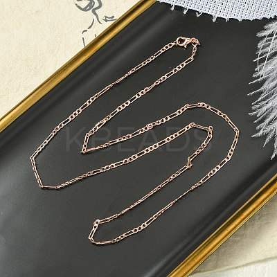 2mm Rack Plating Brass Figaro Chain Necklaces for Women Men MAK-L044-34RG-1