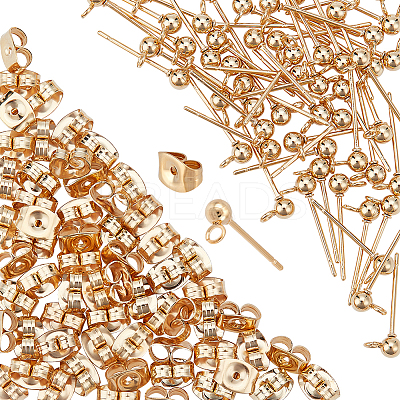 100Pcs 304 Stainless Steel Ball Stud Earring Post STAS-DC0011-28-1
