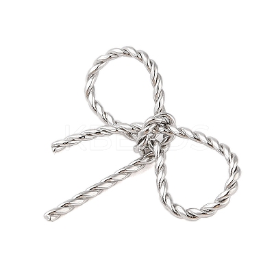 Non-Tarnish 304 Stainless Steel Twisted Bowknot Links Connector Charms STAS-S125-01P-1