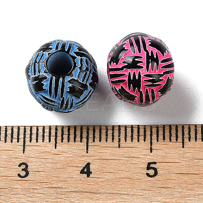 Spray Printed Opaque Acrylic European Beads SACR-P031-05B-1