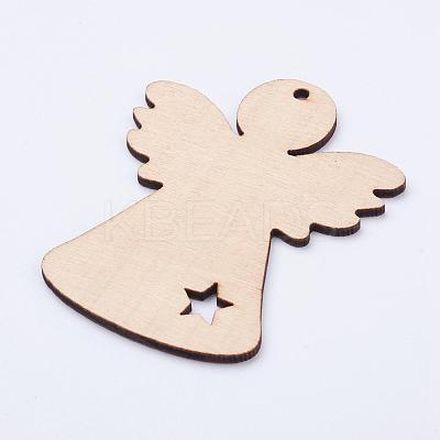 Undyed Wood Blank Tag Big Pendants WOOD-P010-02B-1