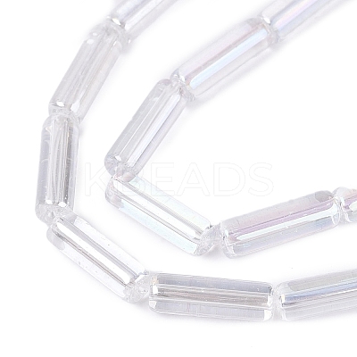 Electroplate Transparent Glass Beads Strands EGLA-Q132-02A-C03-1