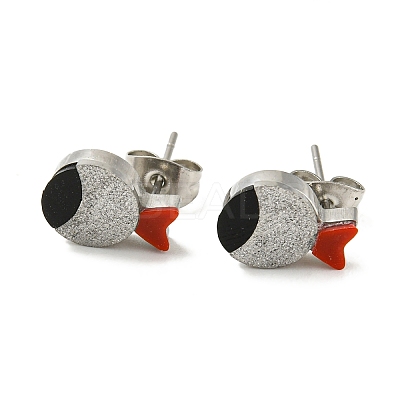 Acrylic Fish Stud Earrings EJEW-P233-01P-1