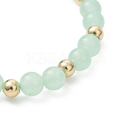 Natural & Dyed Malaysia Jade & 304 Stainless Steel Beads Stretch Bracelets for Women BJEW-JB13211-1