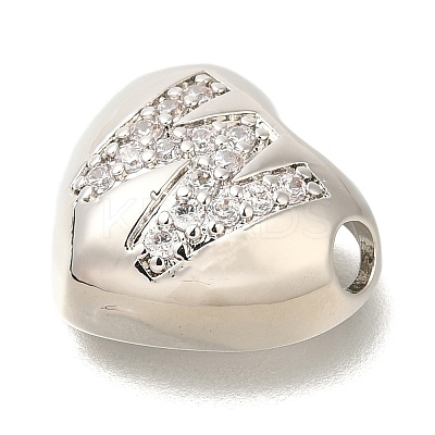 Rack Plating Brass Micro Pave Cubic Zirconia Pendants KK-I722-04P-W-1